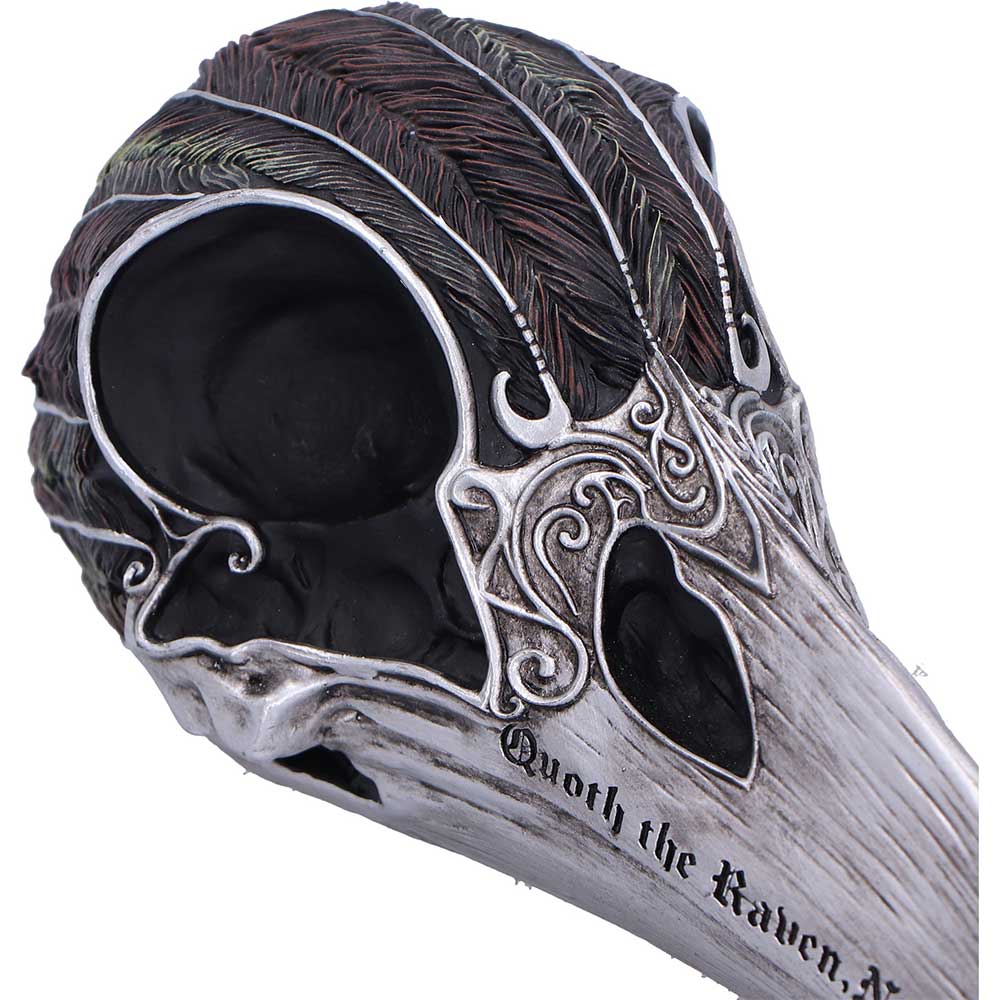 Mystischer Quoth The Raven Rabenschädel – Gothic Dekofigur Rabe 20 cm Edgar Allan Poe