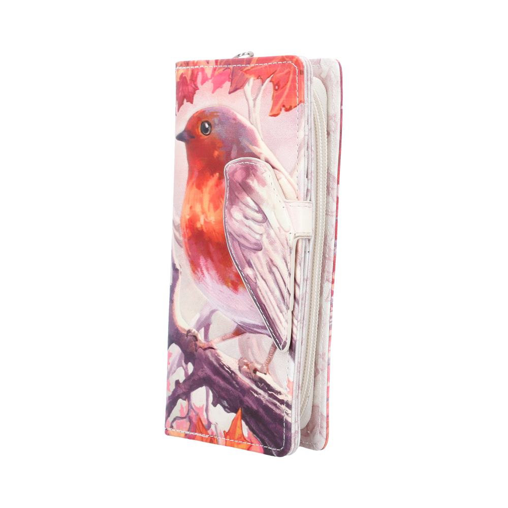 When Robins Appear vintage Geldbörse Vogel-Motiv im Winter vintage 18,5 cm