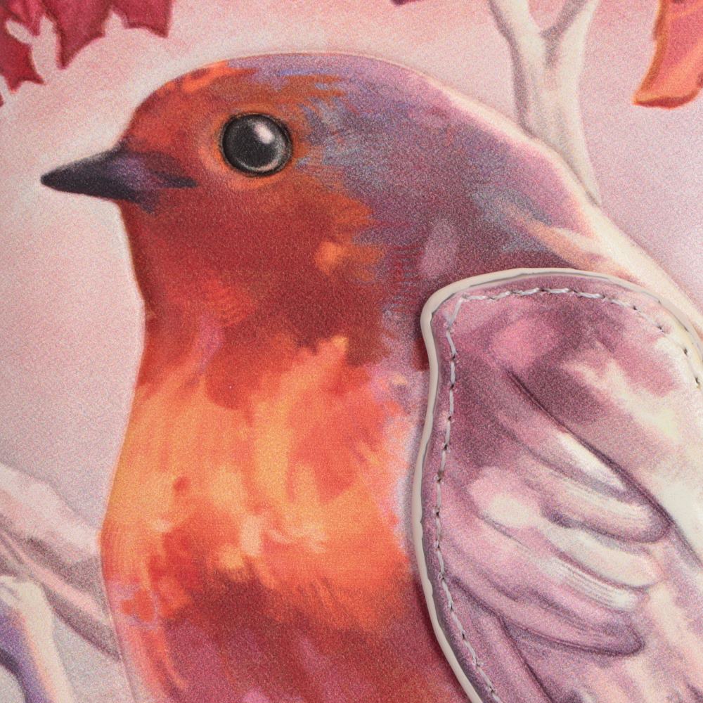 When Robins Appear vintage Geldbörse Vogel-Motiv im Winter vintage 18,5 cm