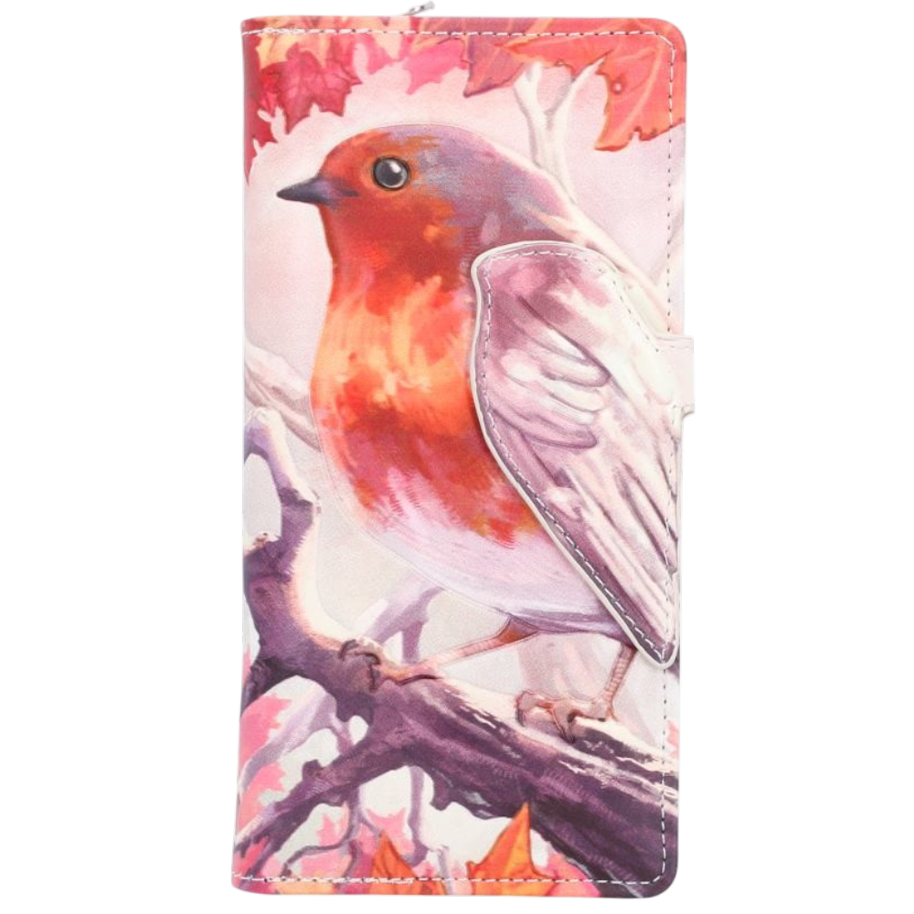 When Robins Appear vintage Geldbörse Vogel-Motiv im Winter vintage 18,5 cm