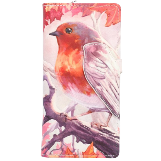 When Robins Appear vintage Geldbörse Vogel-Motiv im Winter vintage 18,5 cm