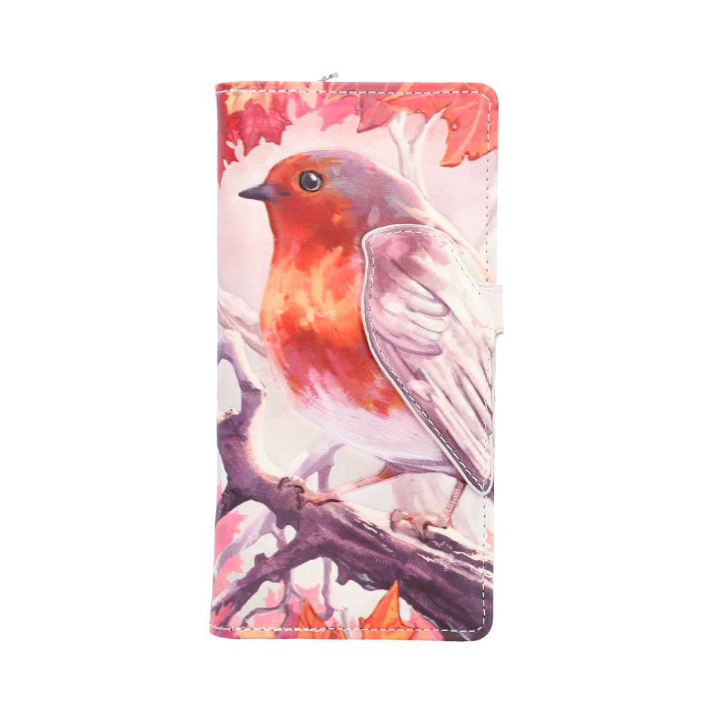 When Robins Appear vintage Geldbörse Vogel-Motiv im Winter vintage 18,5 cm