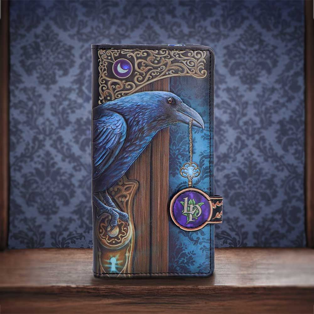 Gothic Geldbörse mit nostalgischem Rabenmotiv Fantasy "Loki Embossed"