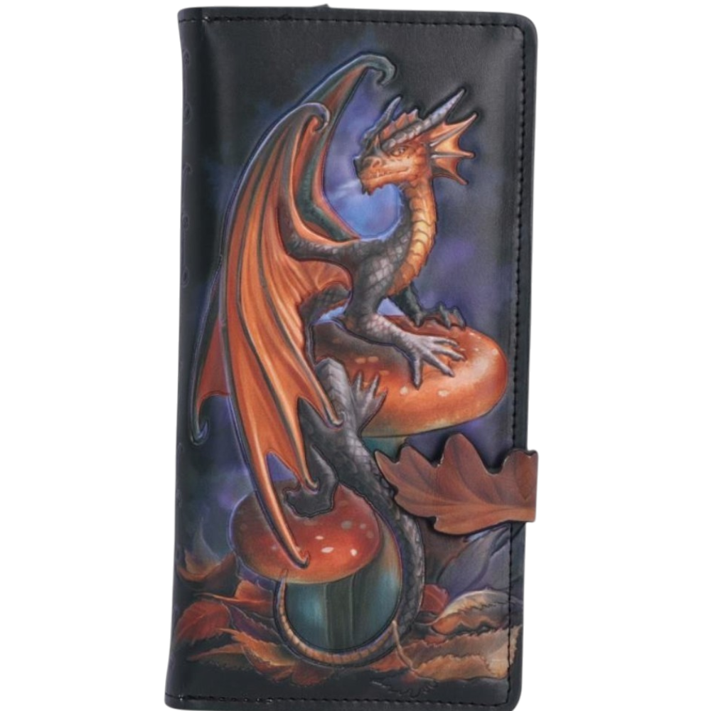 Anne Stokes Geldbörse Pilz Fantasy Drachenmotiv Gothic "Mushroom Dragon" 18,5 cm