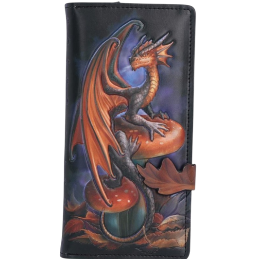 Anne Stokes Geldbörse Pilz Fantasy Drachenmotiv Gothic "Mushroom Dragon" 18,5 cm