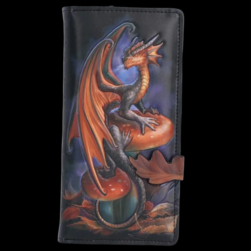 Anne Stokes Geldbörse Pilz Fantasy Drachenmotiv Gothic "Mushroom Dragon" 18,5 cm