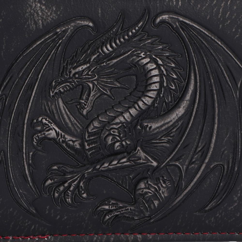 Obsidian Dragon – Herren-Kartenetui mit Drache Relief 9,5 cm Gothic