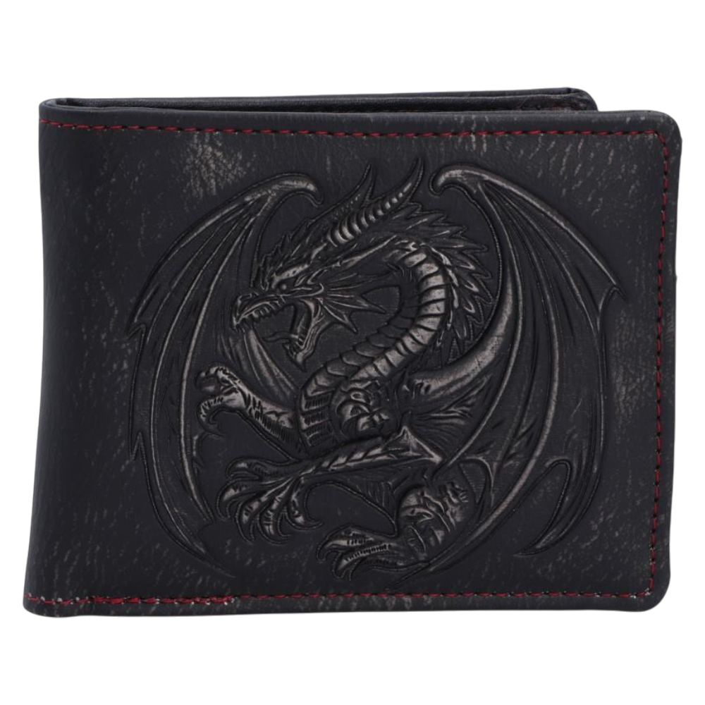 Obsidian Dragon – Herren-Kartenetui mit Drache Relief 9,5 cm Gothic