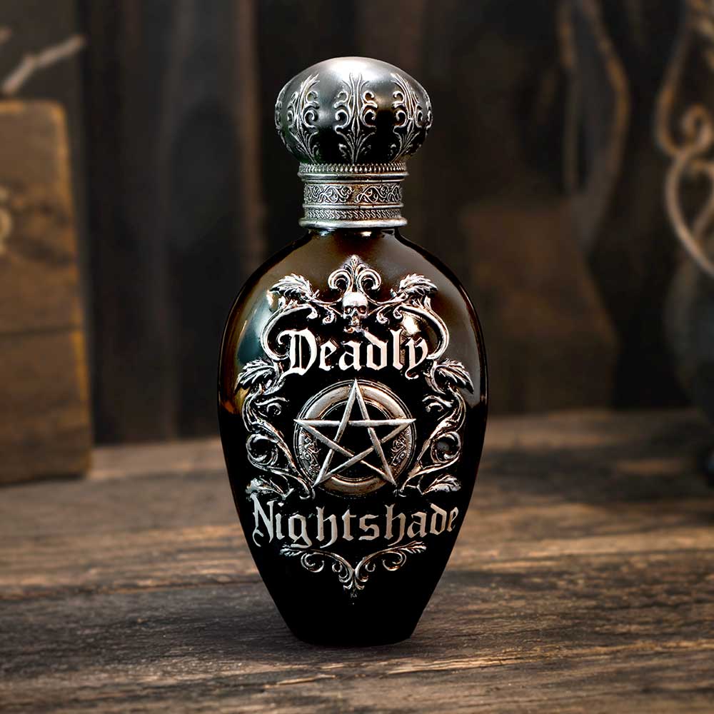 Deadly Nightshade Bottle – Gothic Dekofigur 15,6 cm Giftflasche Hexe mit Pentagramm