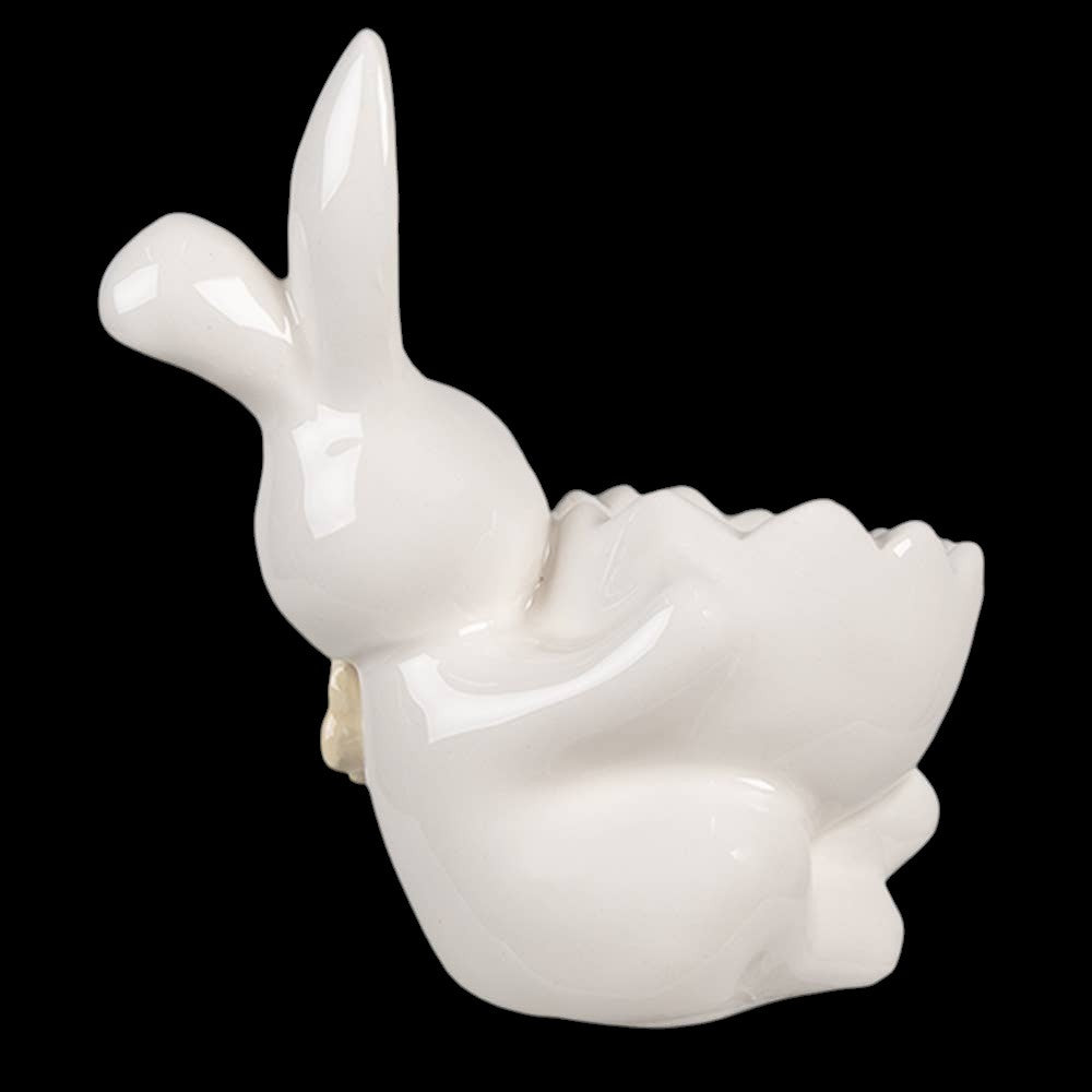 Eierbecher Hase 11 cm weißer vintage Deko für Ostern