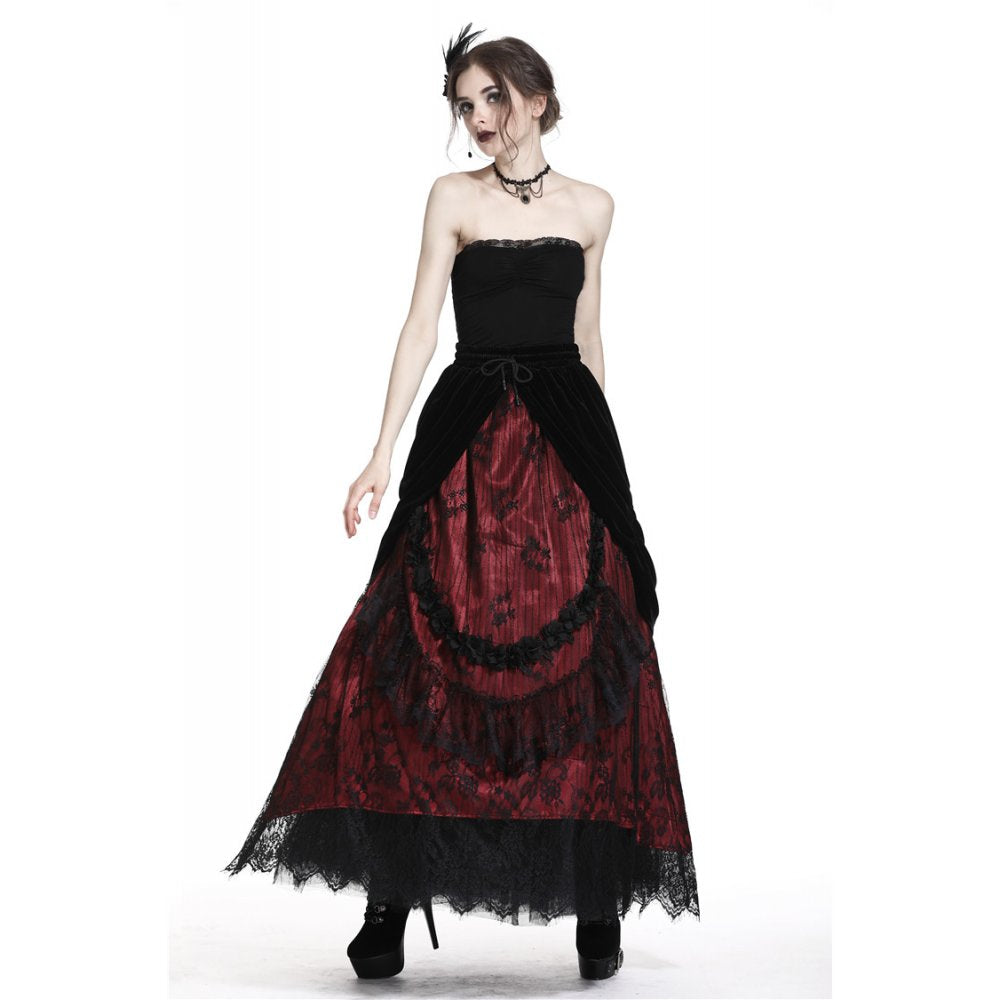 Gothic langer Rock schwarz-rot barock Dark in Love