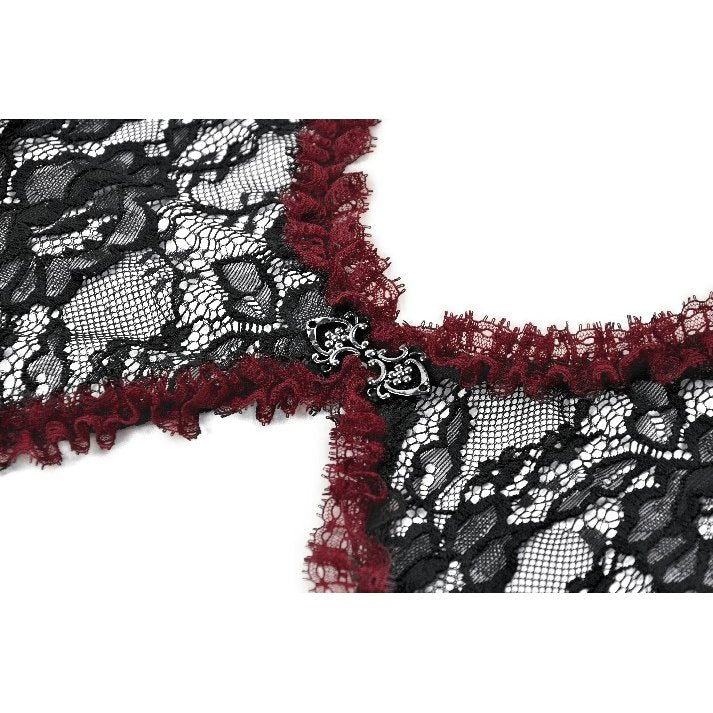 Dark in Love Bolero aus Spitze schwarz-bordeux