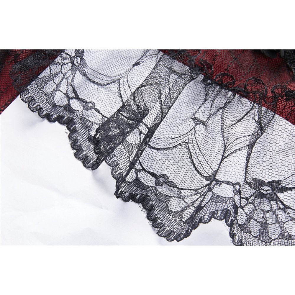 Romantischen Top mit Rosen schwarz-rot Dark in Love