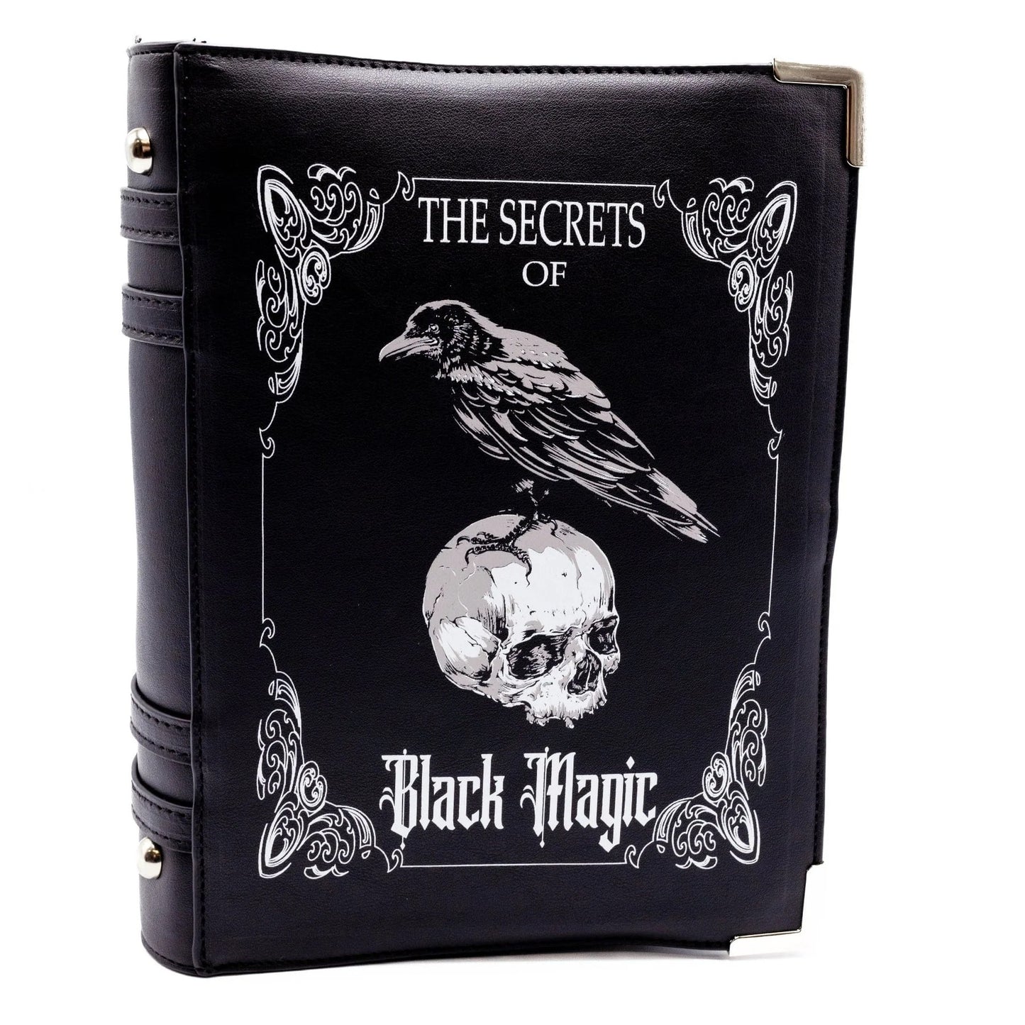 Black Magic Buch-Tasche – Rabe & Totenkopf Gothic Umhängetasche