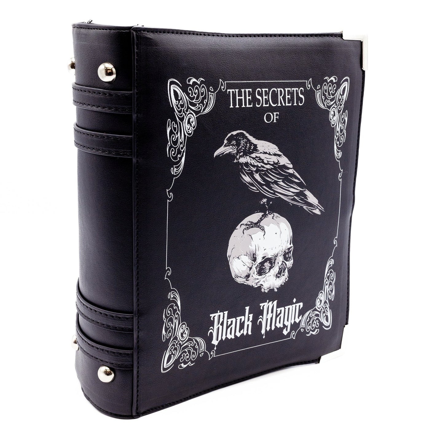 Black Magic Buch-Tasche – Rabe & Totenkopf Gothic Umhängetasche