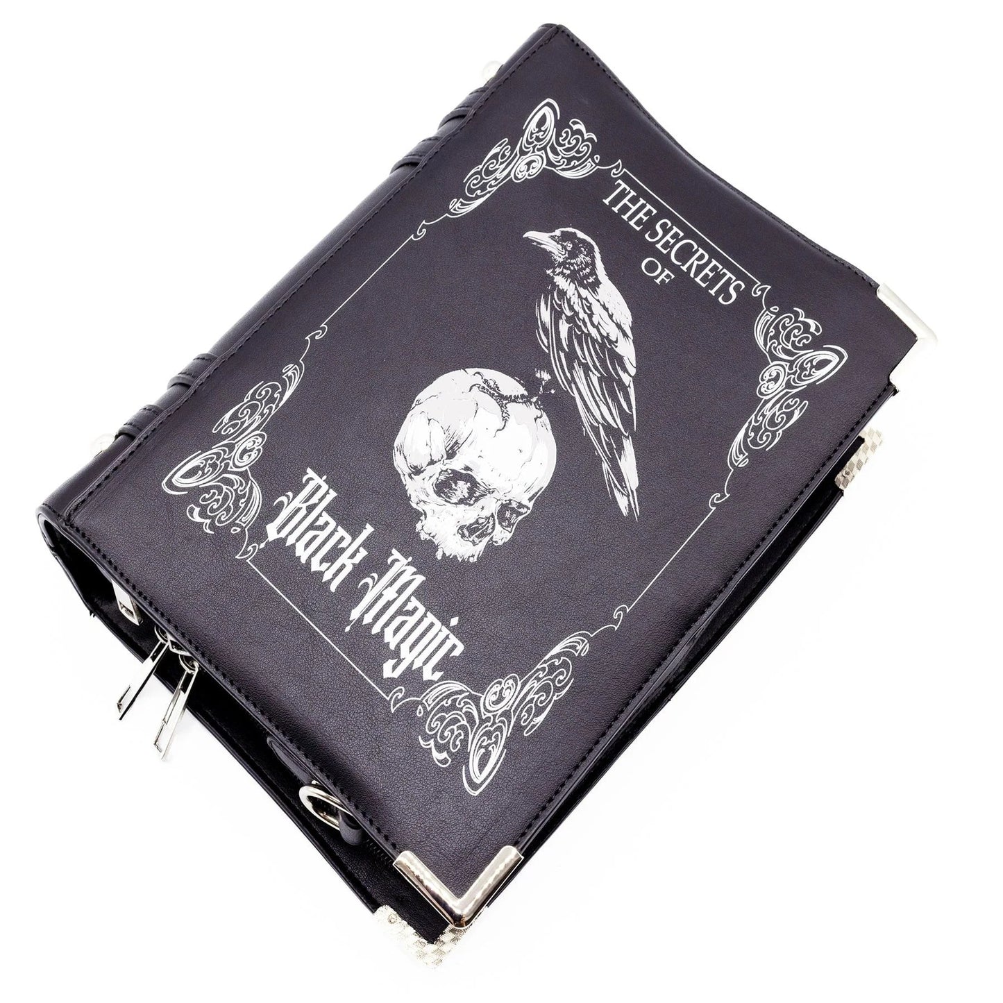 Black Magic Buch-Tasche – Rabe & Totenkopf Gothic Umhängetasche