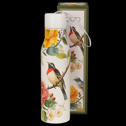 Thermosflasche „April“ Kwiaty Classic 500 ml, Blumen-Motiv, Edelstahl Duo Vogelmotiv