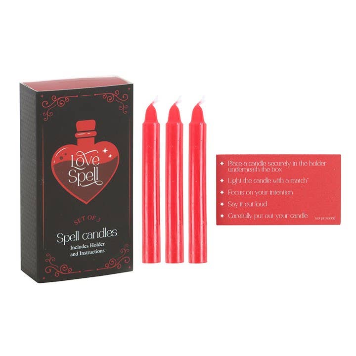 Set mit 3 Love Spell Kerzen in einer Box