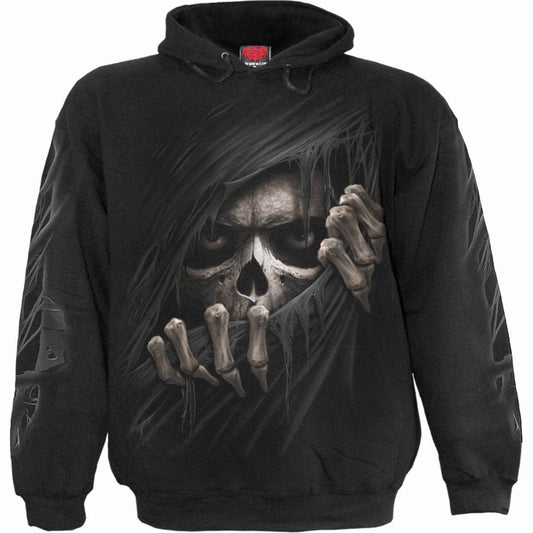 Gothic düsterer Spiral Hoodie "Grim Reaper" schwarz