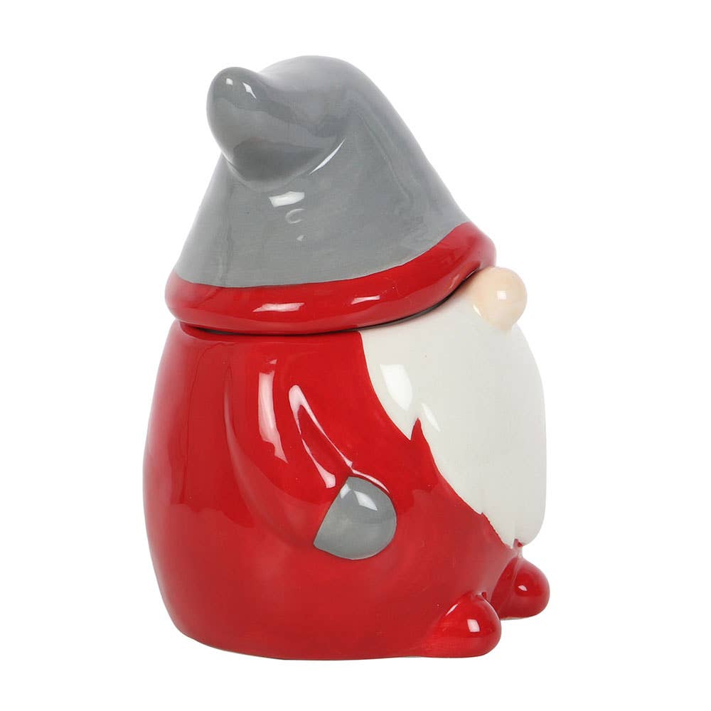 Tasse mit Deckel, Weihnachtsmotiv, Rot und Grau