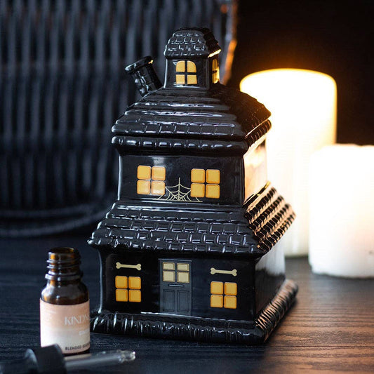 Gothic schwarzes Spukhaus Halloween Öl- und Wachsbrenner