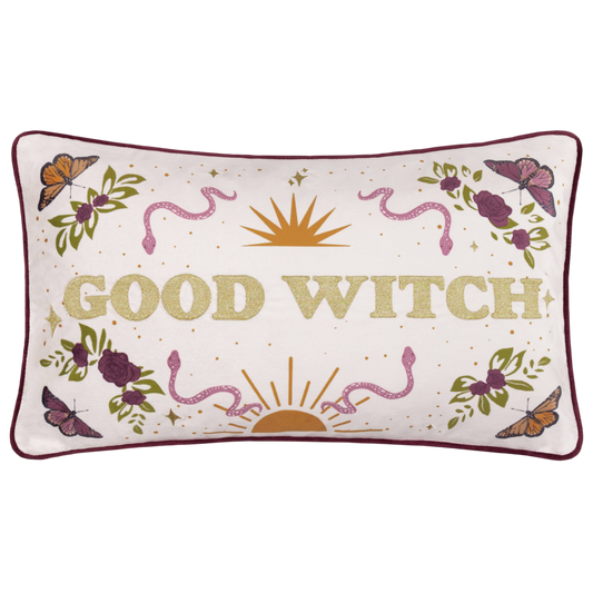 Witchy Deko Hexen Dekokissen Samtkissen "Good Witch" 30 x 50 cm Gothic