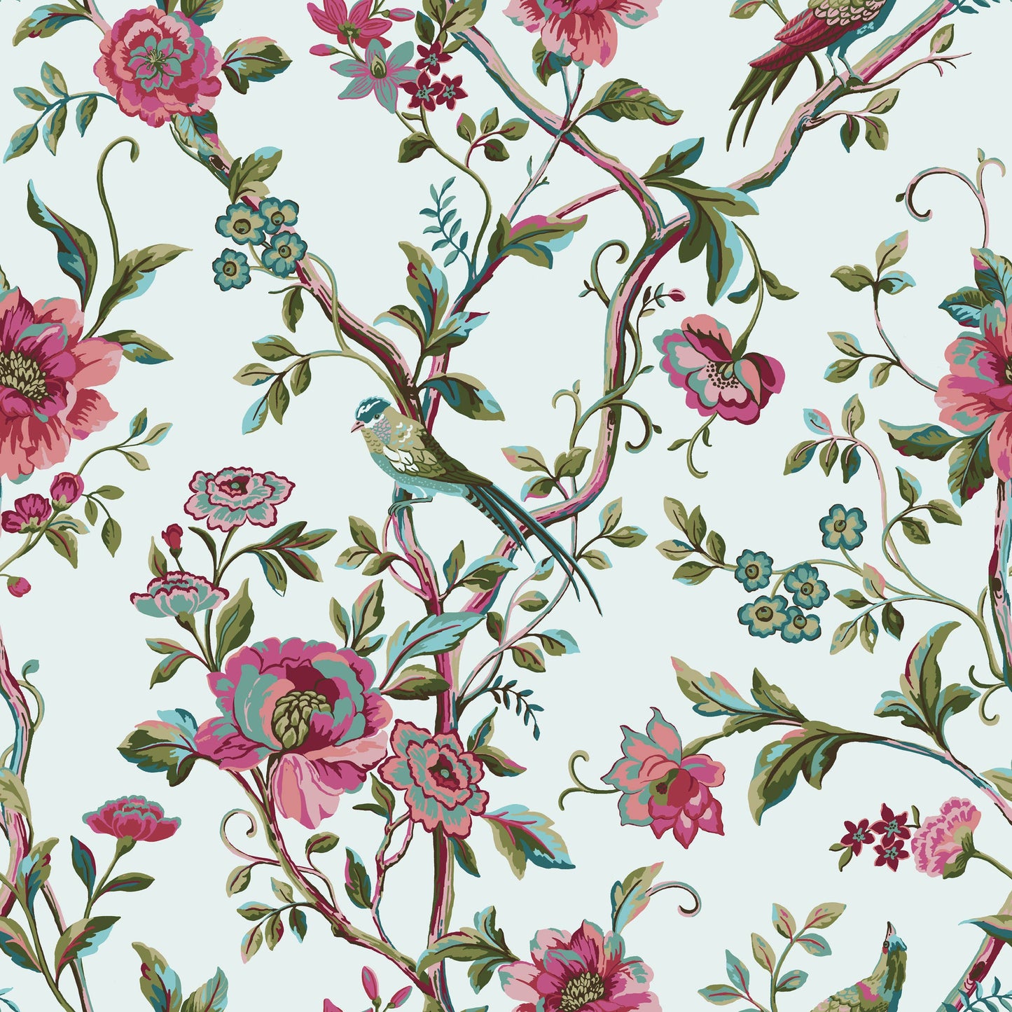 Vintage Chinoiserie Bettwäsche-Set mit nostalgischem Blumenmuster in Jade