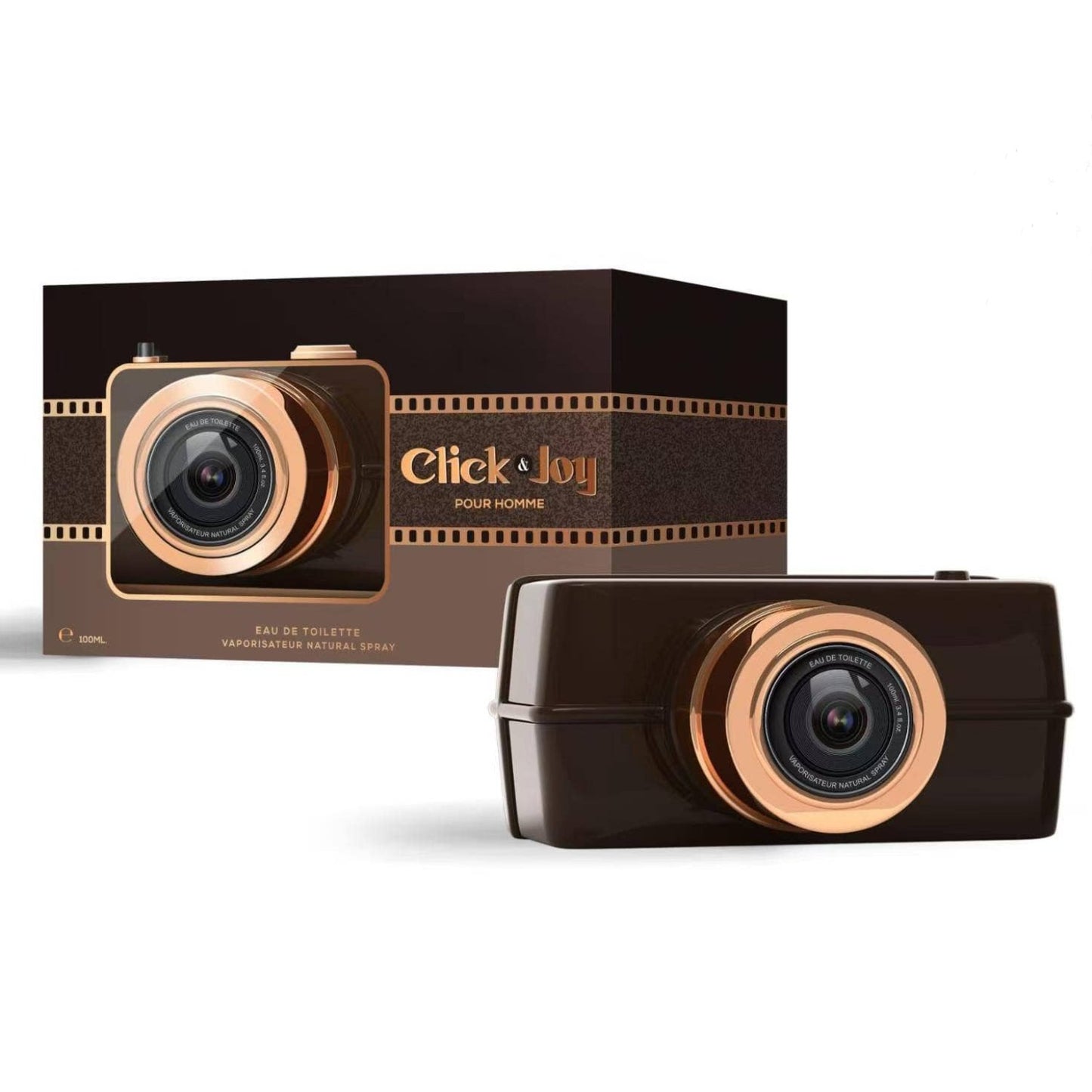 Parfüm 100 ml im Vintage Fotoapparat Design braun "Click & Joy" Mandelduft