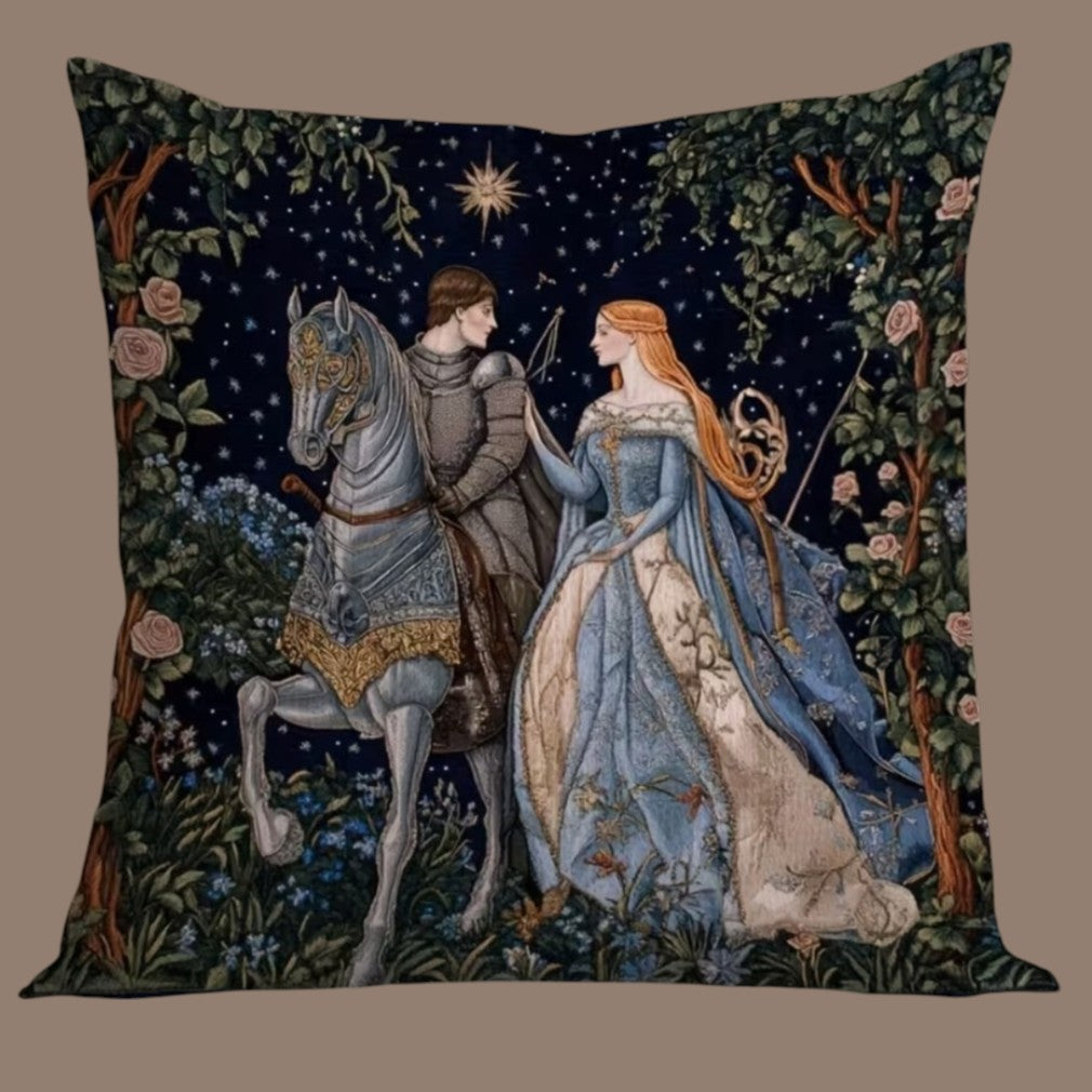 Dekokissen Ritter & Prinzessin – Freisteller beiger Hintergrund
