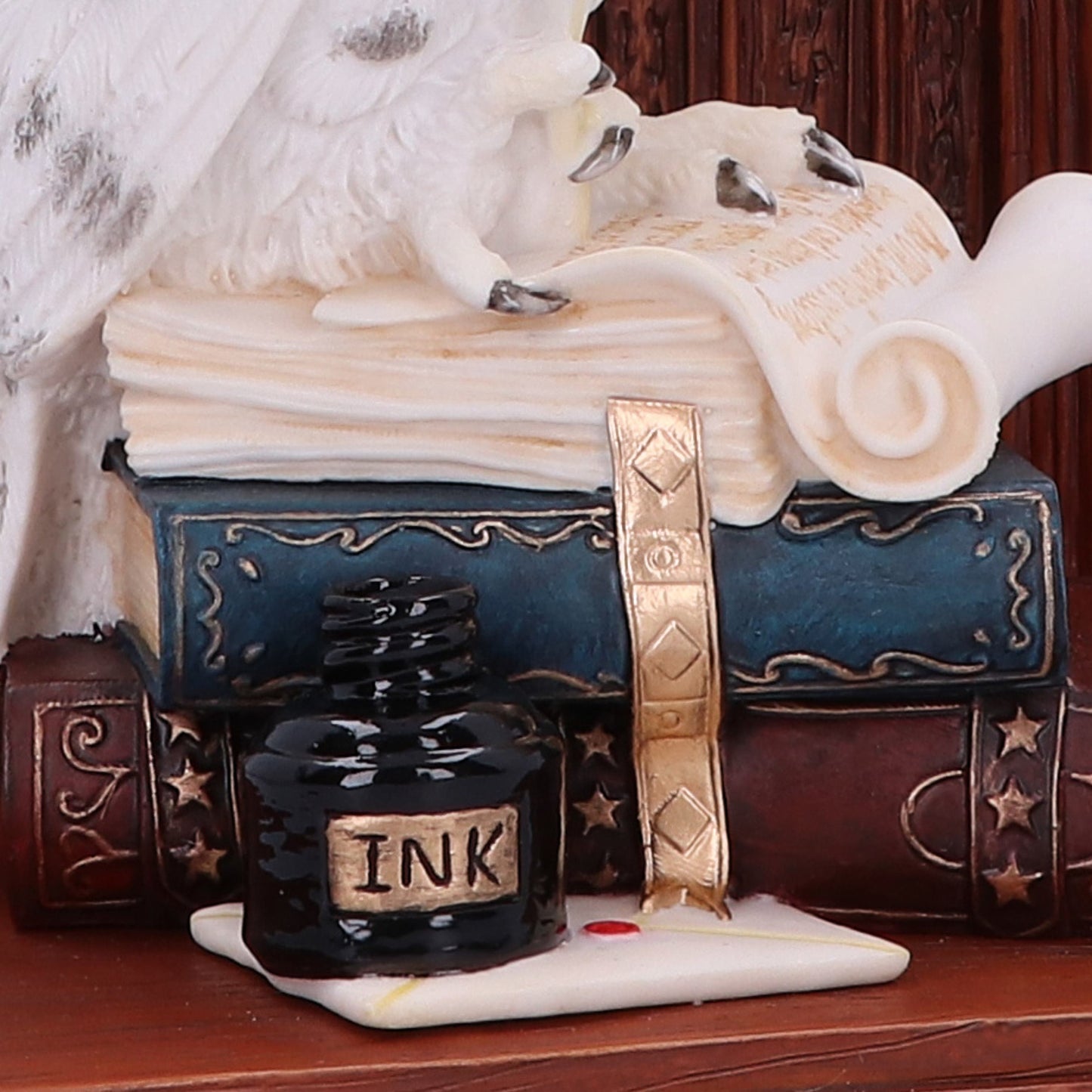 Fantasy Dekofigur Buchstütze Eule Hedwig Schneeeule 23,5 cm