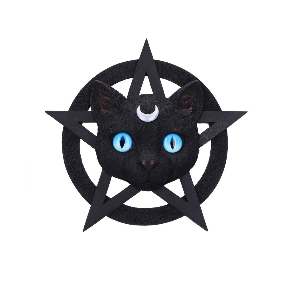 Wanddekoration Feline Katze mit Pentagramm Gothic Deko