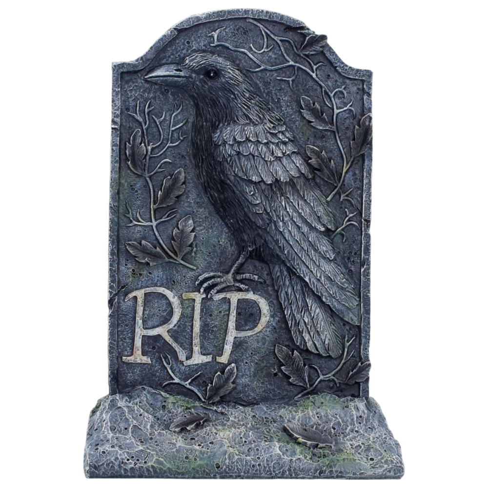 The Last Perch Gothic Raven Gravestone 25.3 cm