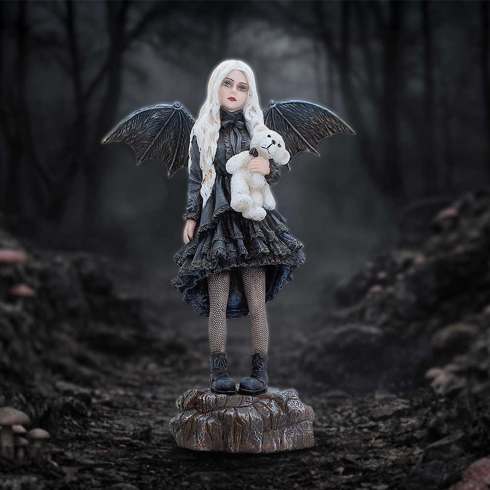 Gothic Fairy Figur "Gentle Holf" 25.5 cm Fledermaus Mädchen mit Teddy
