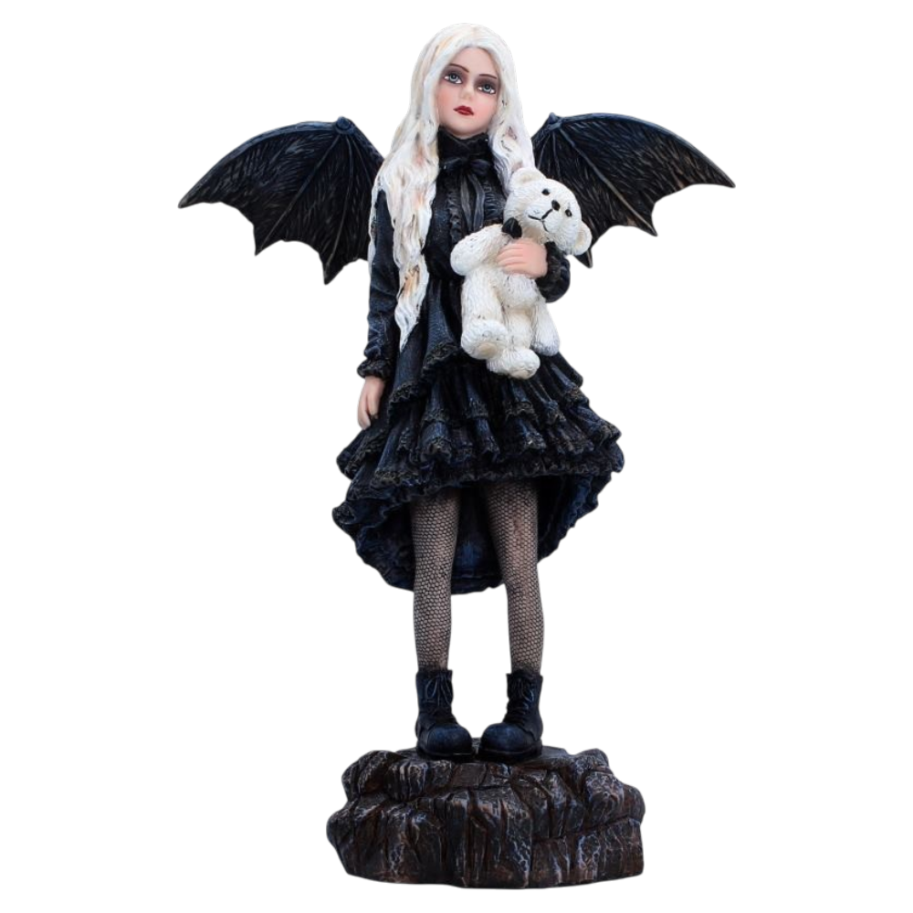 Gothic Fairy Figur "Gentle Holf" 25.5 cm Fledermaus Mädchen mit Teddy