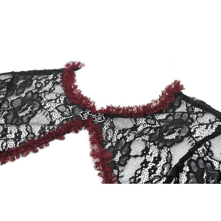 Dark in Love Bolero aus Spitze schwarz-bordeux