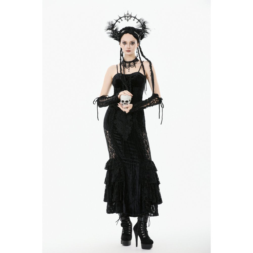 Romantisches Samt Top mit Spitze Dark in Love