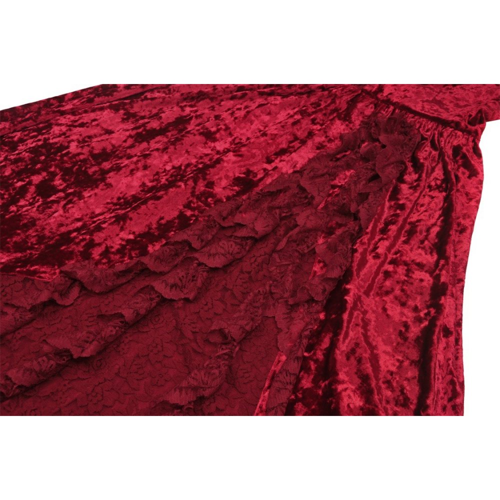 Dark in Love rotes Samtkleid mit Spinne