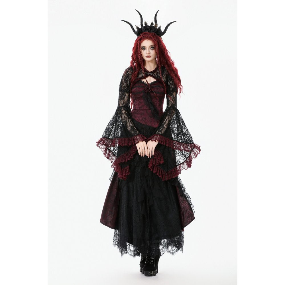 Dark in Love Bolero aus Spitze schwarz-bordeux
