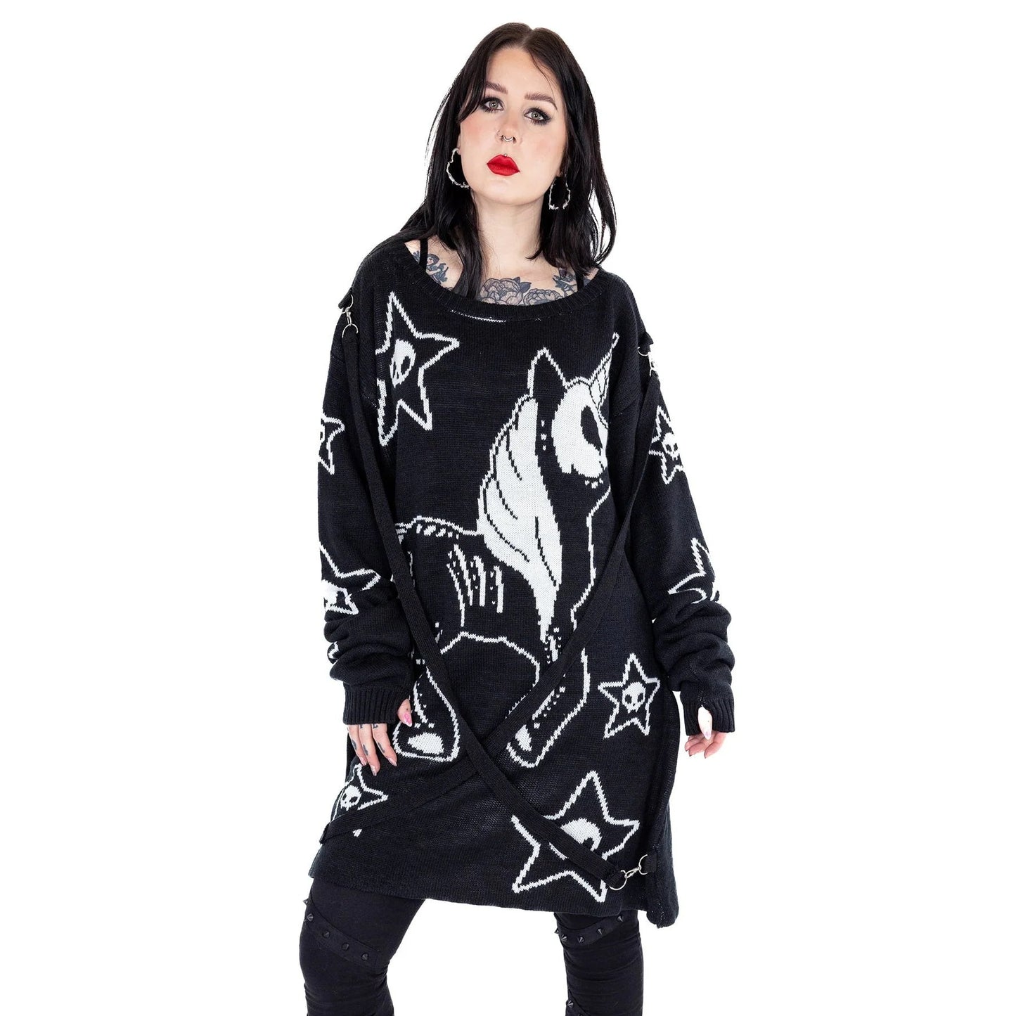 Gothic Dead Inside Jumper Longpullover Einhorn Cupcake Cult