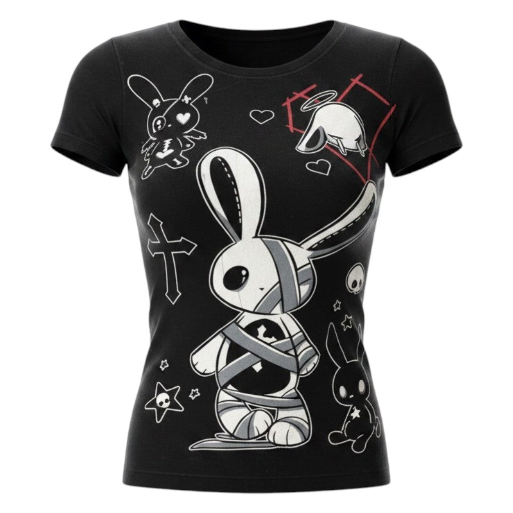 Death Bunnies T-Shirt – Ghost Mannequin Frontansicht