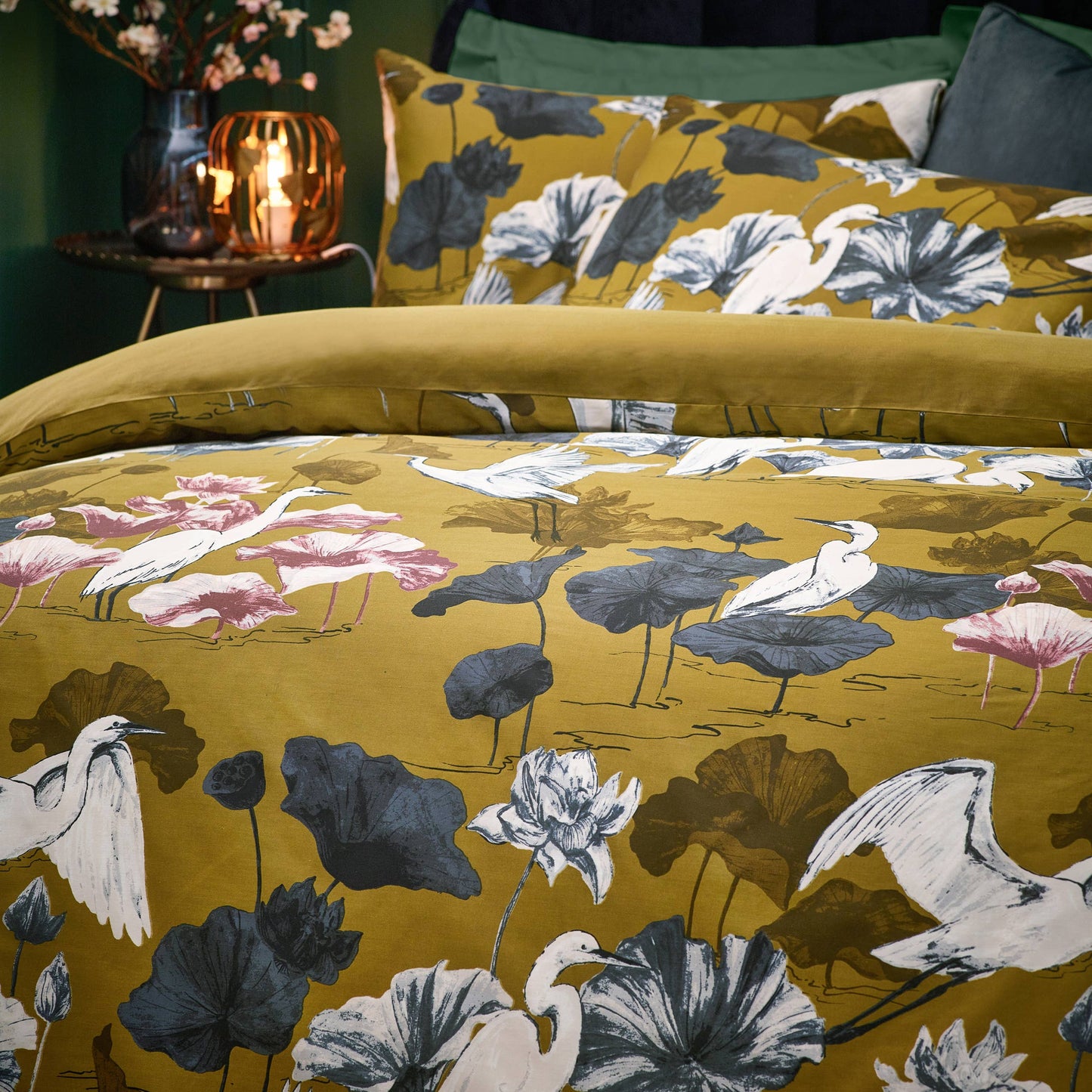 „Kushiro“ Bettwäsche – Japanisches Design mit Kranich 135x200 Baumwollsatin