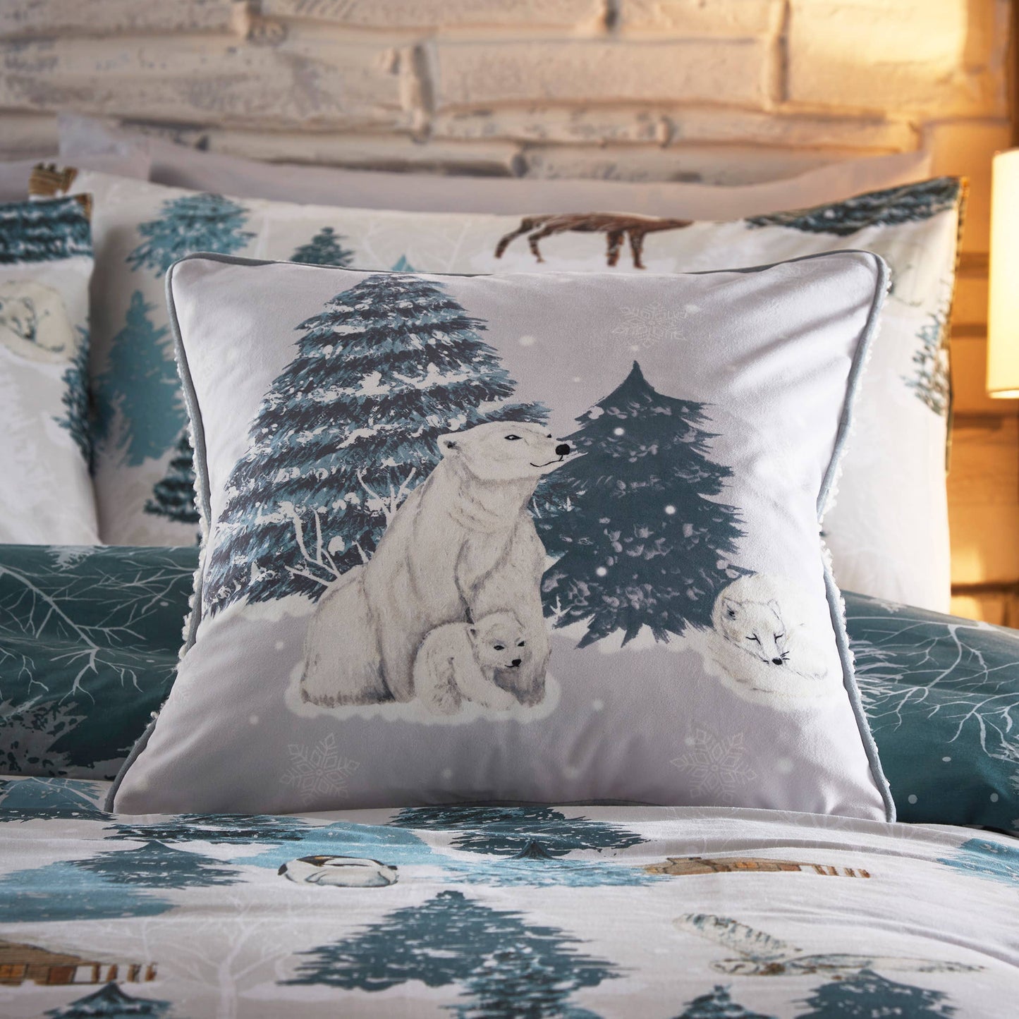 Arcticus Bettwäsche Waldtiere im Winter Wendebettwäsche vintage