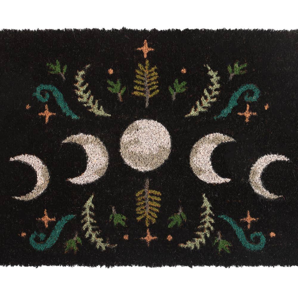 Black Dark Forest Moon Phase Fußmatte