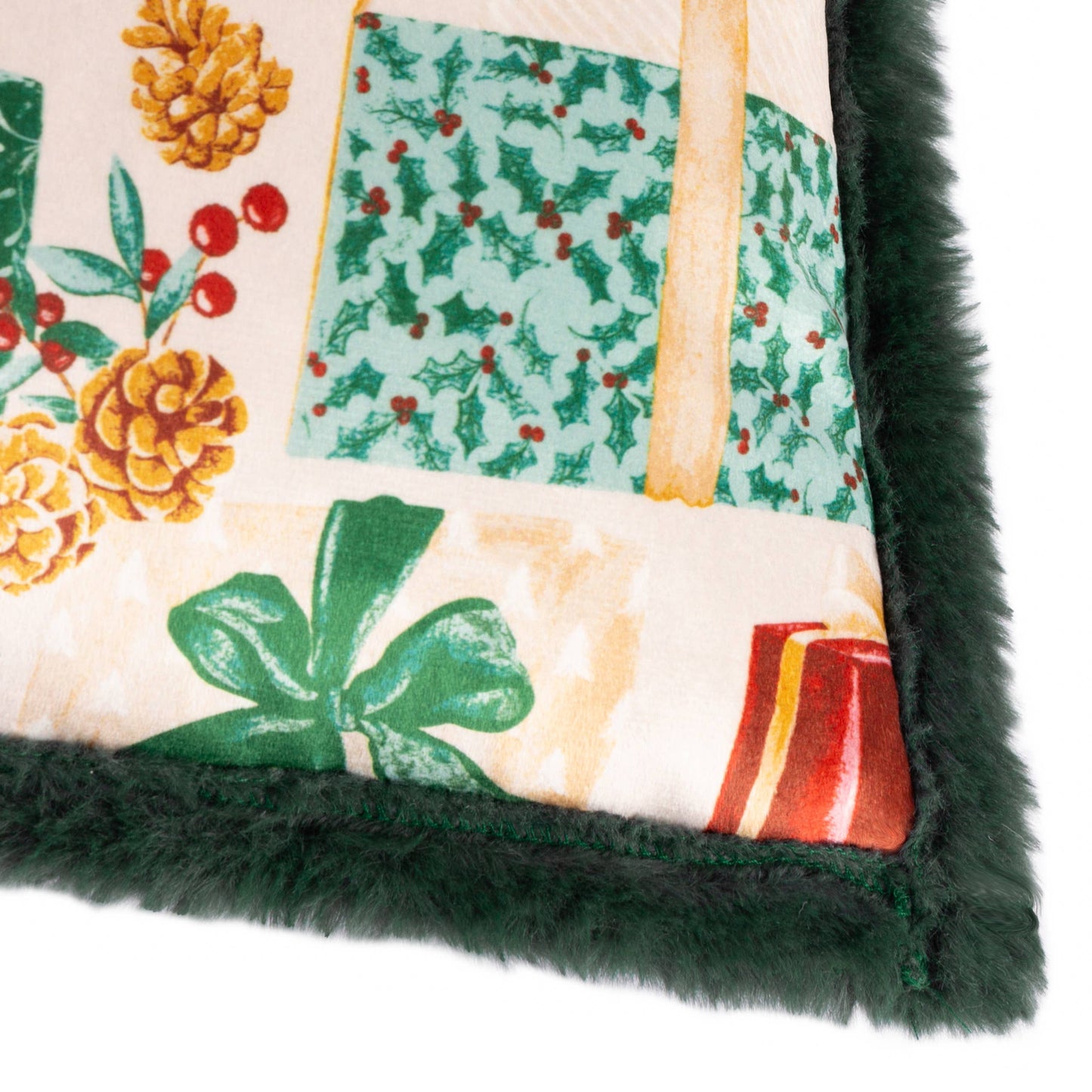 Vintage Samt Dekokissen mit Füllkissen Weihnachtsgeschenke 50x50 cm