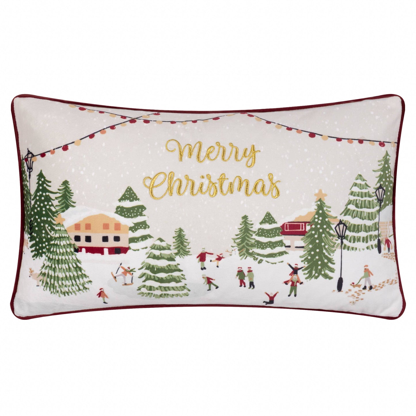 Dekokissen Weihnachten "Merry Christmas" Samtkissen 30x50 cm Winter