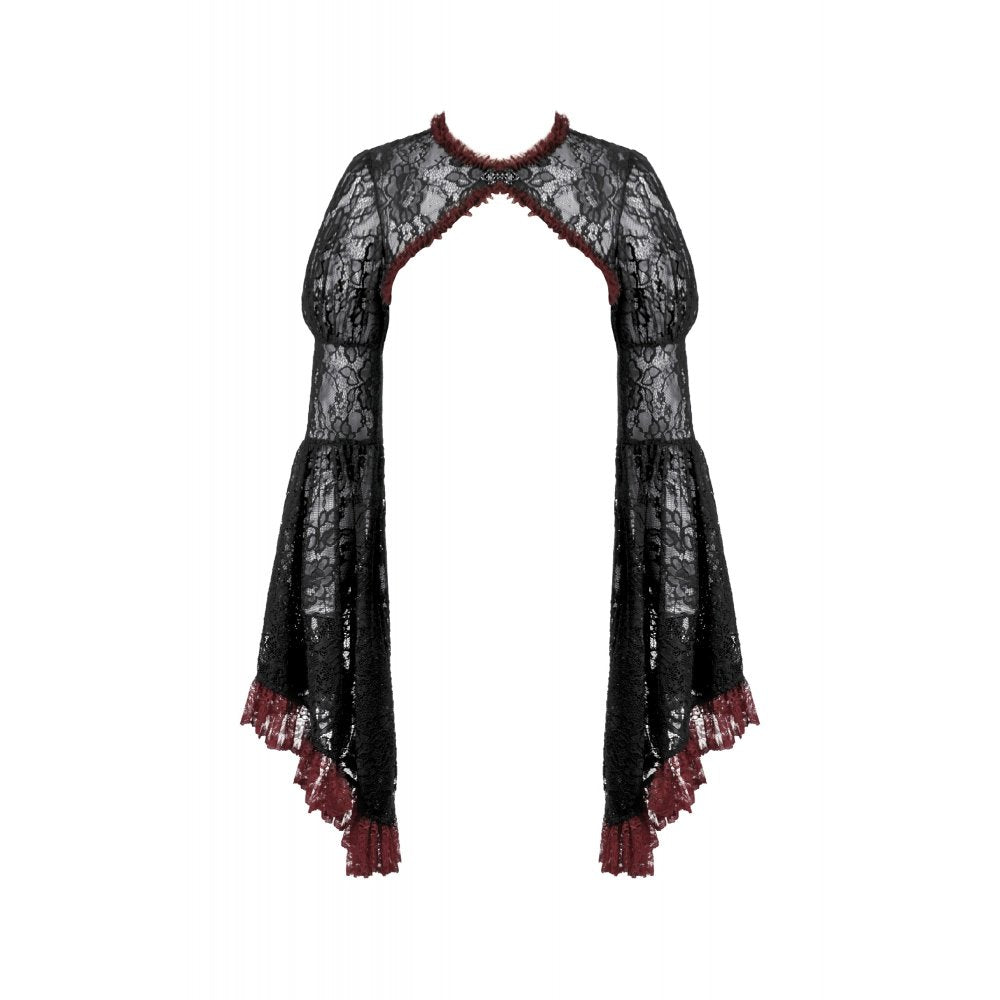 Dark in Love Bolero aus Spitze schwarz-bordeux
