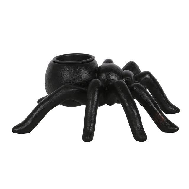 Gotischer Halloween-Teelichthalter mit Spinnenmotiv