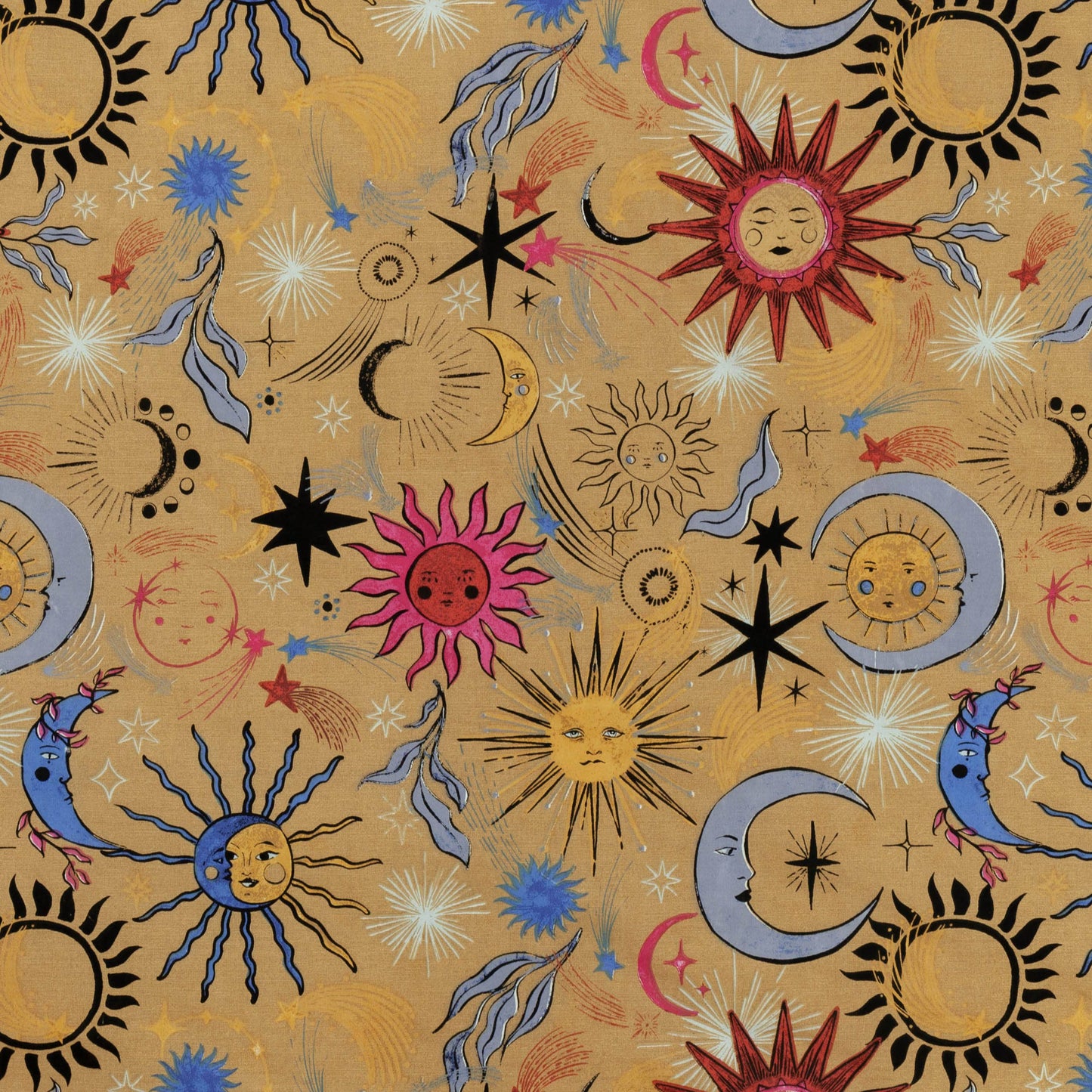 Vintage Bettwäsche Set Wendebettwäsche „Ethereal Star“ Sonne & Mond