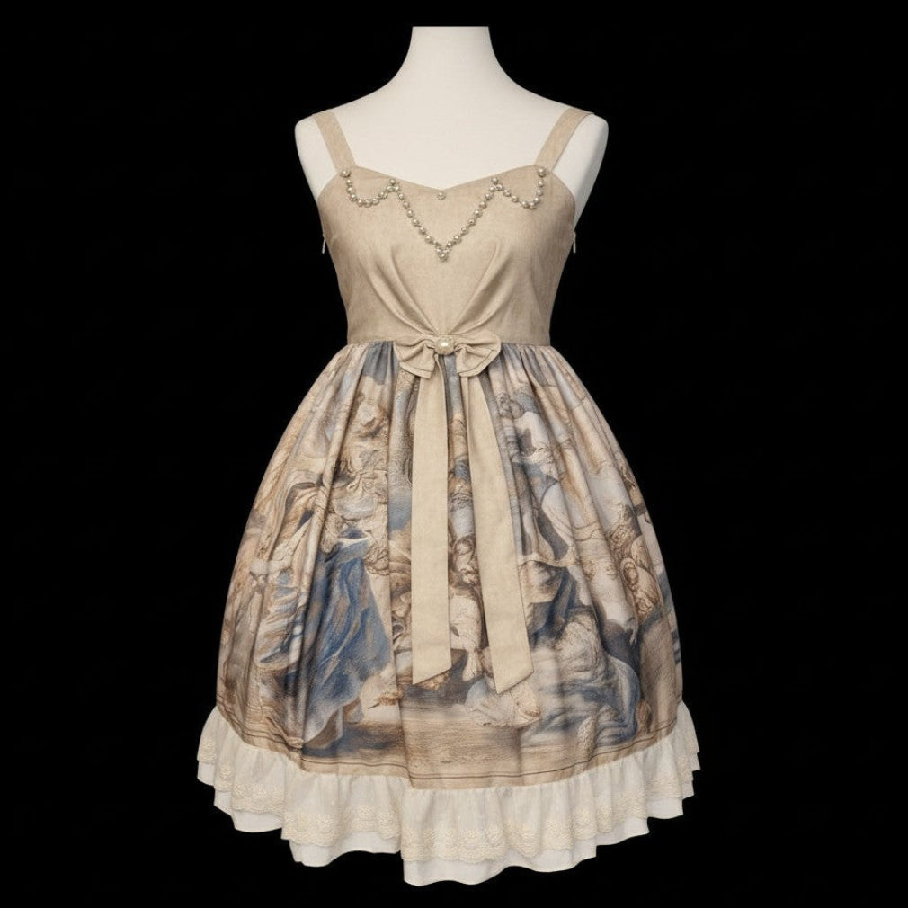 Romantisches Classic Lolita JSK – „Renaissance & Perlen“ Gr. S