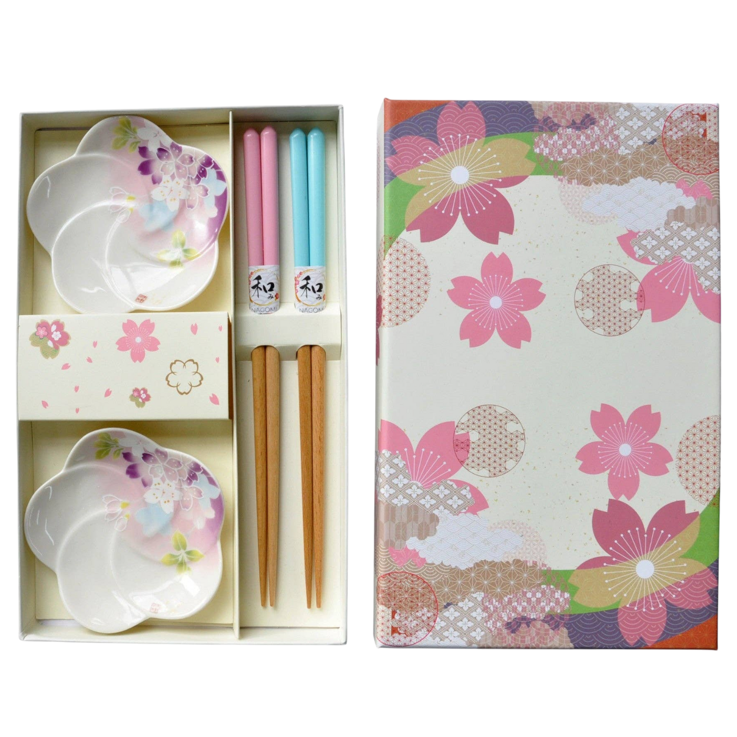 Sakura Kirschblüten Geschenkset 2x Schälchen und Essstäbchen